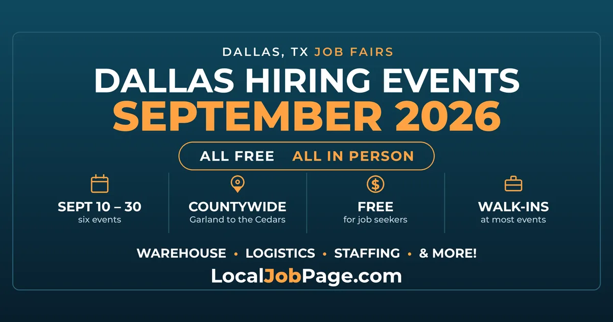 Dallas Job Fairs and Hiring Events: Your September 2026 Guide